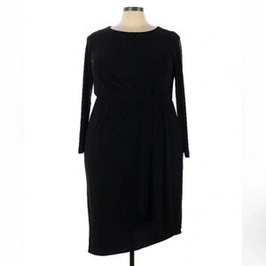 Lane Bryant | Black Long Sleeve Cocktail Asymmetrical Dress Plus Size 18 Size 20